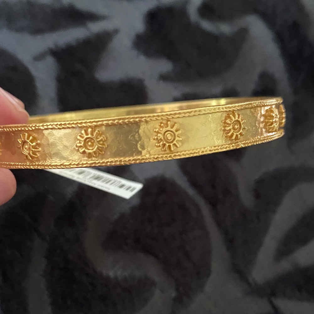 Gold Sunburst Bangle Bracelet julie vos ❤️‍🔥🍒🍒